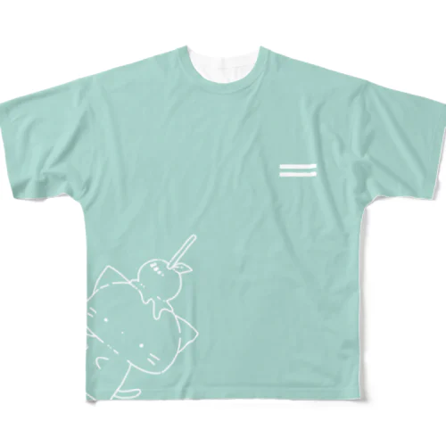 にゃんこあめTシャツ(みずいろ) All-Over Print T-Shirt