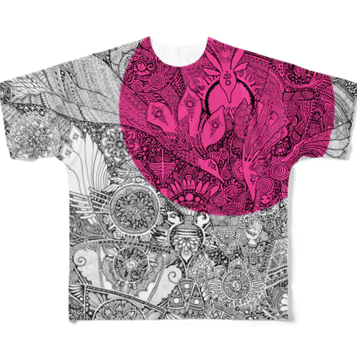 星空のマンダラ ＋ pink All-Over Print T-Shirt