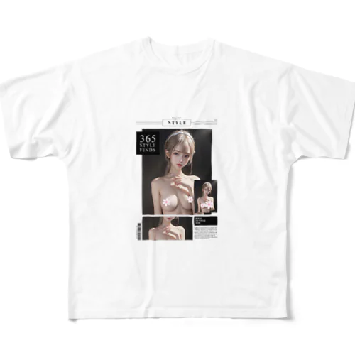 美女 図鑑（見ないで） All-Over Print T-Shirt