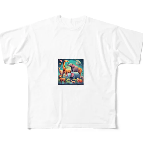 自然の動物園 All-Over Print T-Shirt