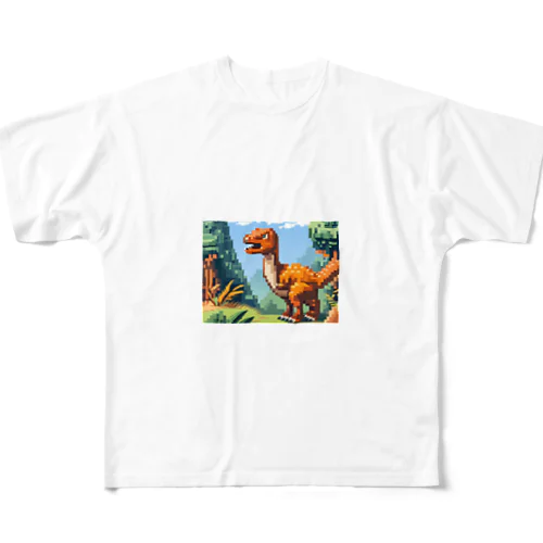 恐竜㊾　オヴィラプトル  All-Over Print T-Shirt