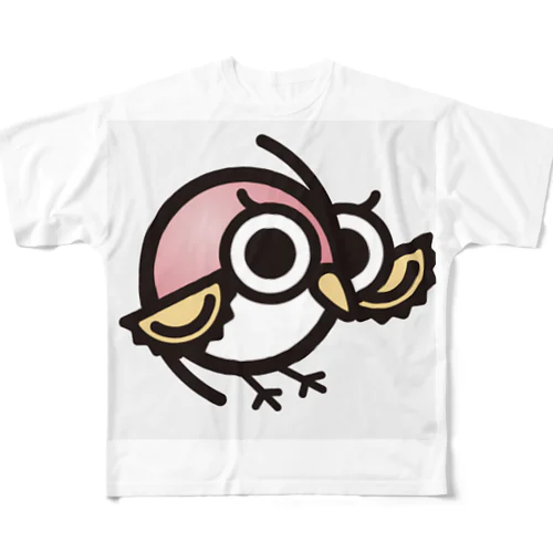 幸福の鳥　ふくちゃん フルグラフィックTシャツ