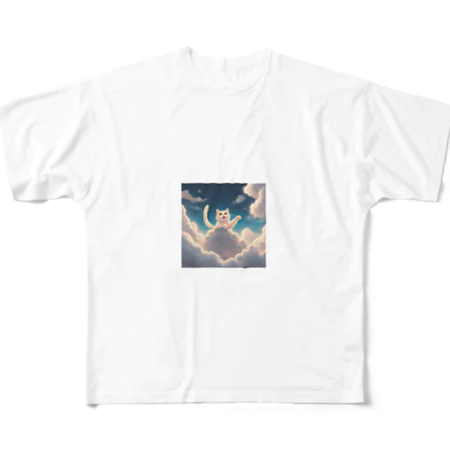 天に昇る猫 All-Over Print T-Shirt