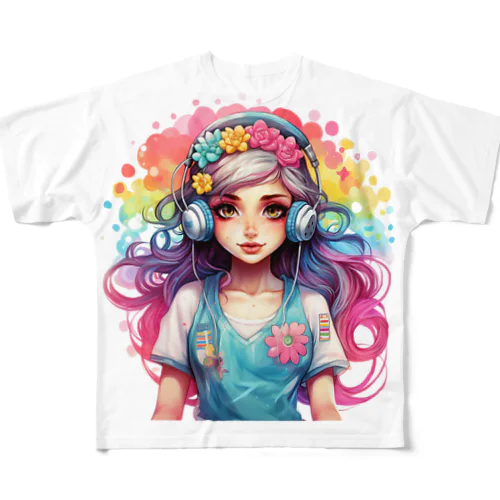 カラフルメロディ All-Over Print T-Shirt