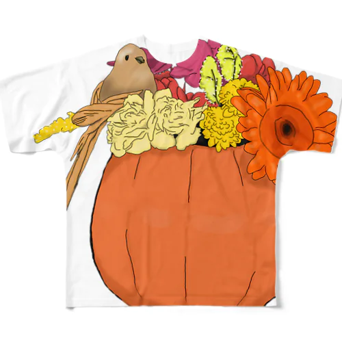 秋のかぼちゃの飾り All-Over Print T-Shirt