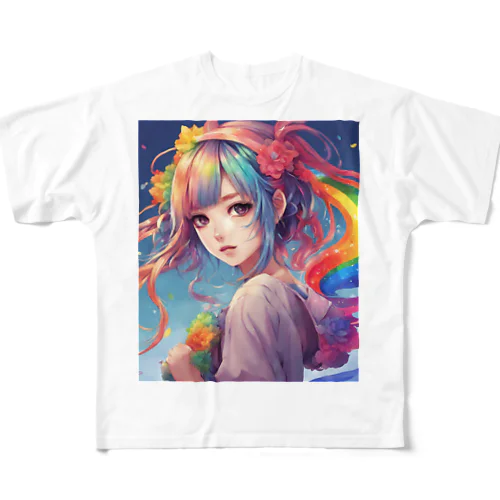 未来形レインボーガール フルグラフィックTシャツ