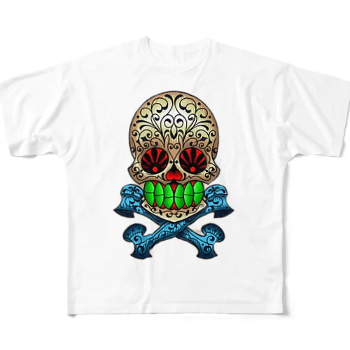 メキシカンスカル All-Over Print T-Shirt