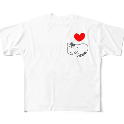 l  love ねこ All-Over Print T-Shirt