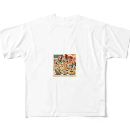 アメリカン　ファミリー　レトロ　ポスター All-Over Print T-Shirt