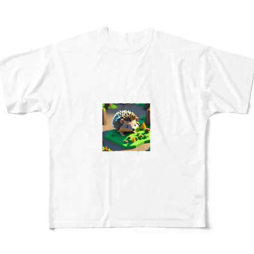 マイクラ的なハリネズミ フルグラフィックTシャツ
