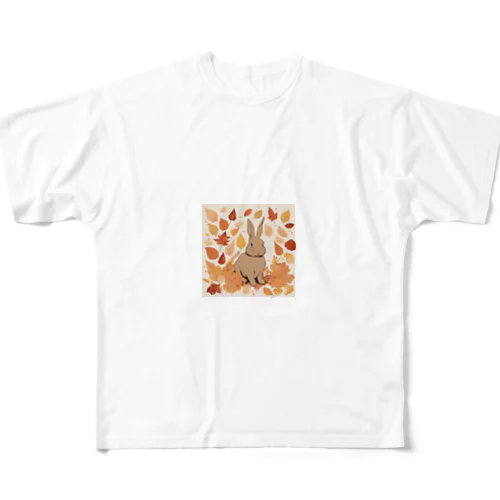 紅葉とうさぎ🐰 All-Over Print T-Shirt