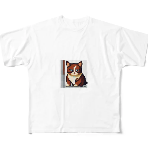 ドット絵のマンチカン フルグラフィックTシャツ