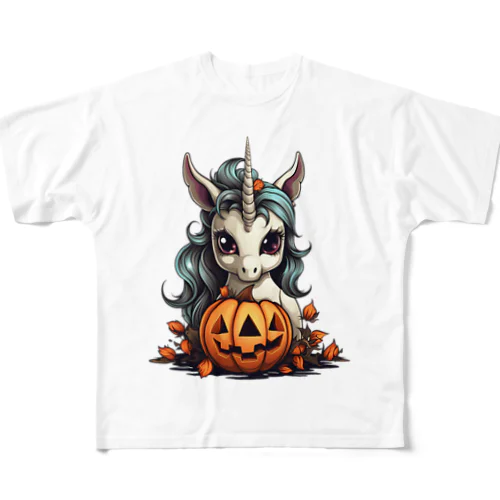 ユニコーンもハロウイン フルグラフィックTシャツ