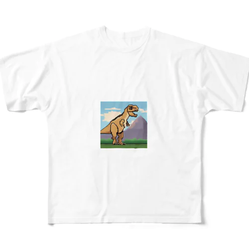 ドット絵　パキケファロサウルス All-Over Print T-Shirt