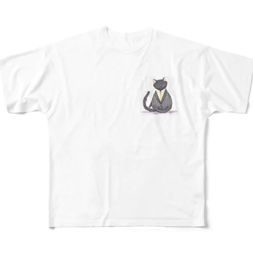 スーツ猫 All-Over Print T-Shirt