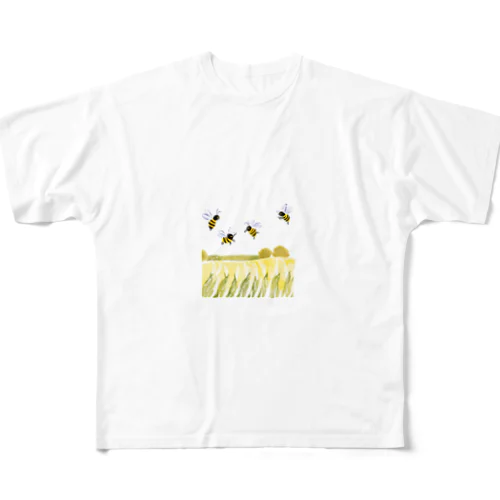 野山を飛び回るビーちゃんたち All-Over Print T-Shirt