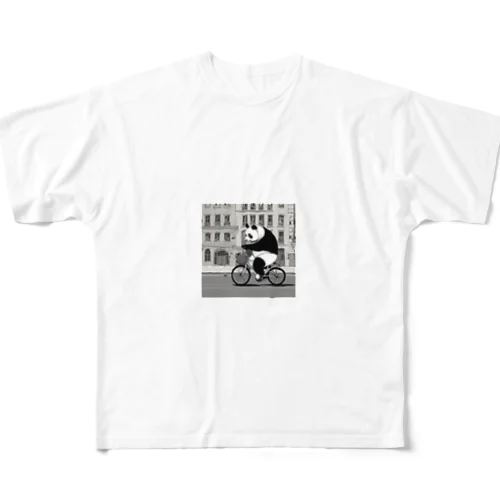 かわいいパンダのイラストグッズ フルグラフィックTシャツ