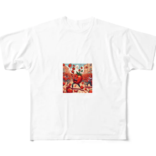 トマトたちの殴り合い All-Over Print T-Shirt