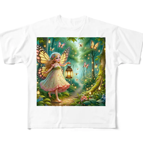 妖精　女の子 フルグラフィックTシャツ