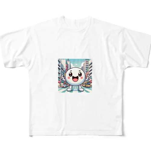 ワタまる フルグラフィックTシャツ