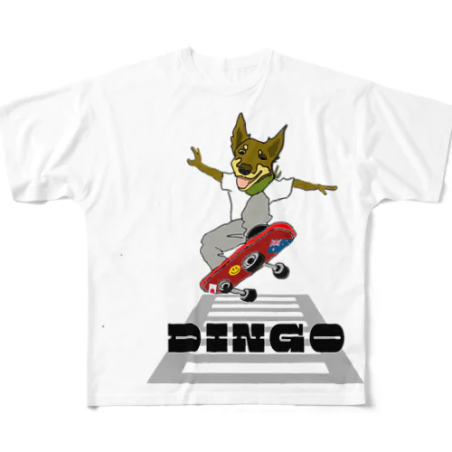 Dingo君スケボー挑戦！ All-Over Print T-Shirt