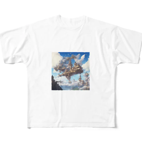 空に浮かぶ島のファンタジーグッズ All-Over Print T-Shirt