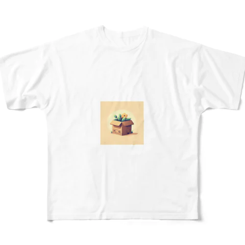 ダンボールの可愛いイラスト All-Over Print T-Shirt