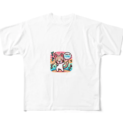 ネコのひとこと: おしゃれデザインステッカー All-Over Print T-Shirt