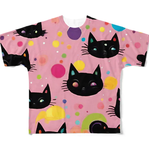 宝石と黒猫のグッズ フルグラフィックTシャツ