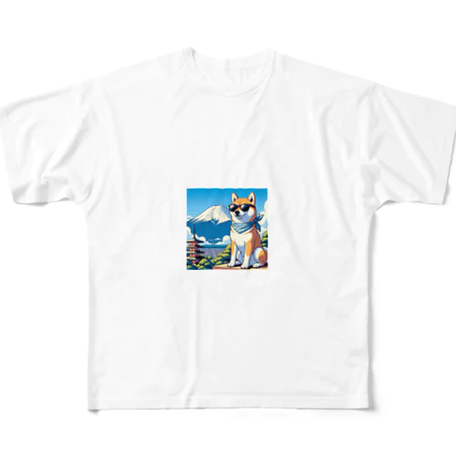 サングラス犬　【銀次郎】 All-Over Print T-Shirt
