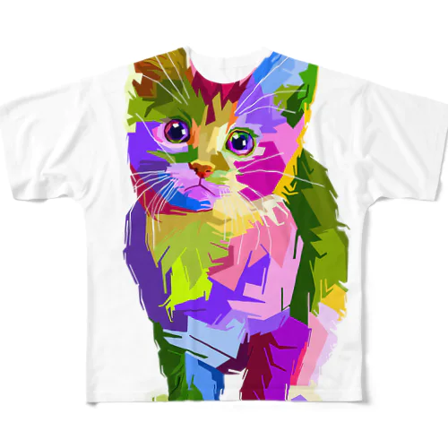 猫のイラストグッズ All-Over Print T-Shirt