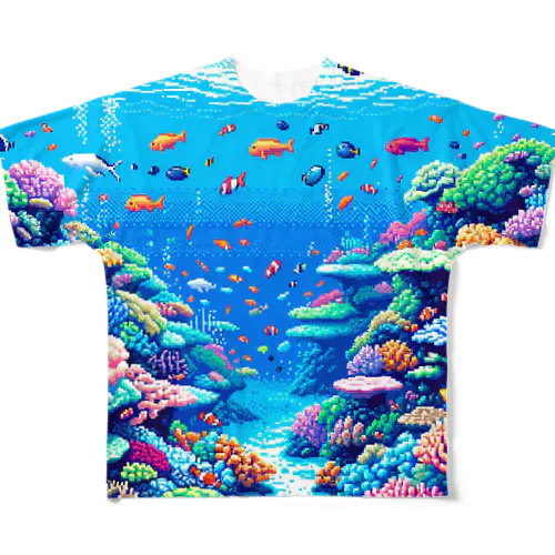 ドット絵沖縄の海 All-Over Print T-Shirt