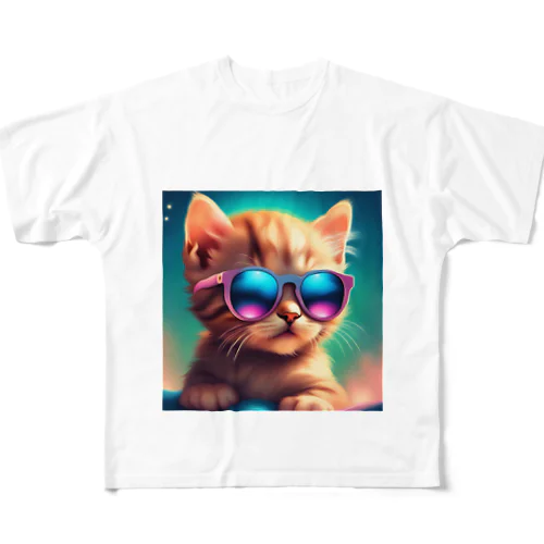 かわいい子猫 フルグラフィックTシャツ