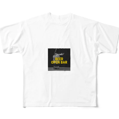 BEER-ビール フルグラフィックTシャツ