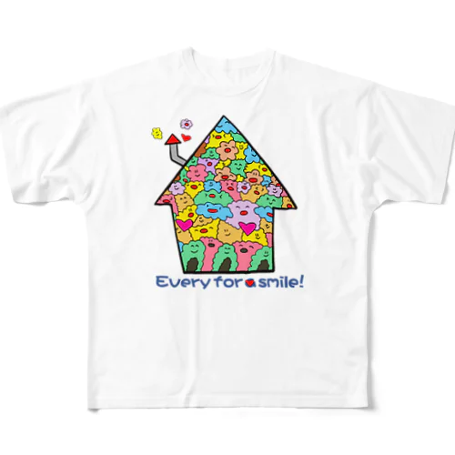 every for a smile フルグラフィックTシャツ