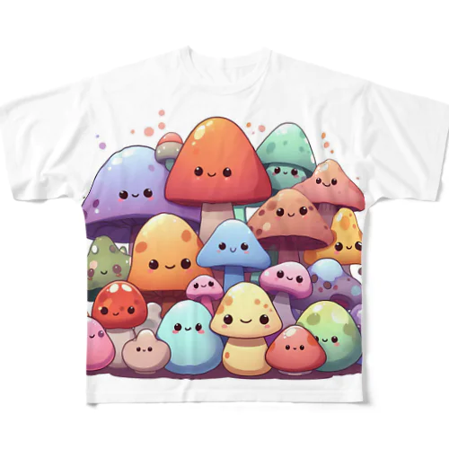 はみだしきのこちゃん All-Over Print T-Shirt