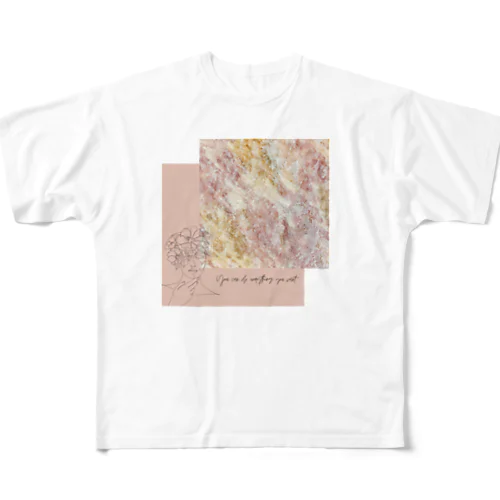 くすみピンクのグラフィック All-Over Print T-Shirt