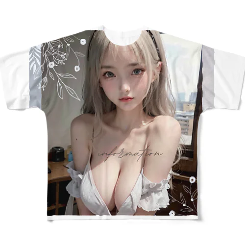 美女 図鑑（むにゅっ） All-Over Print T-Shirt