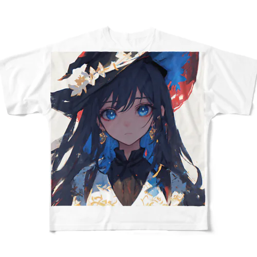 魔女イラストグッズ フルグラフィックTシャツ