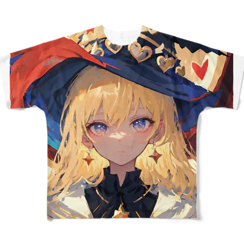 魔女イラストグッズ フルグラフィックTシャツ