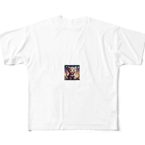 笑顔の子猫グッズ All-Over Print T-Shirt