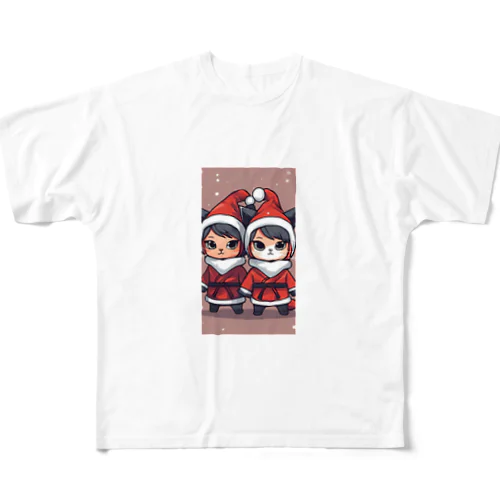 クリスマスの着ぐるみを身にまとった可愛らしい忍者イラスト・グッズ All-Over Print T-Shirt