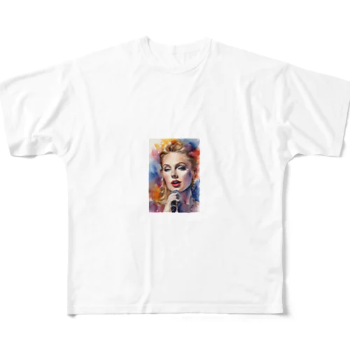 AI「Taylor Swift」水彩 All-Over Print T-Shirt