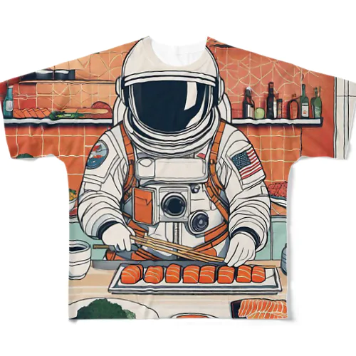 スペースクッキング 寿司編 All-Over Print T-Shirt