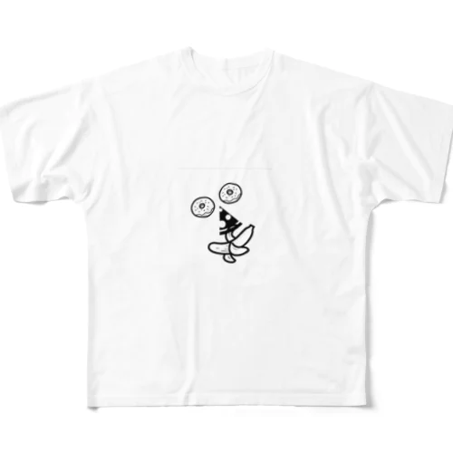 食べ物アート顔 All-Over Print T-Shirt