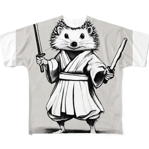 和服を着たハリネズミ All-Over Print T-Shirt