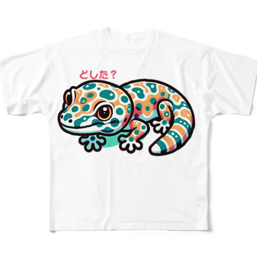 ヒョウモントカゲモドキ「どした」 All-Over Print T-Shirt