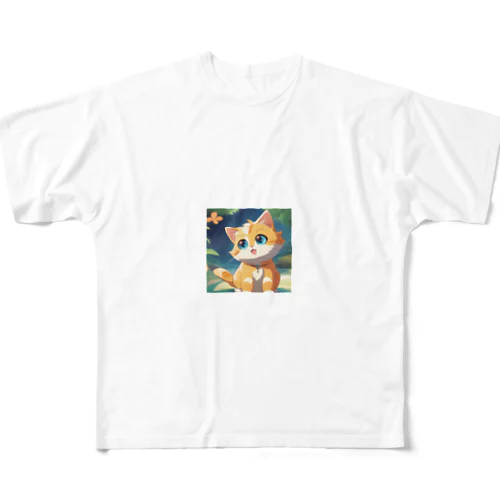 にゃんこ All-Over Print T-Shirt