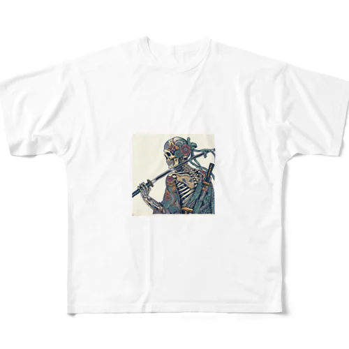 侍ドクロ All-Over Print T-Shirt