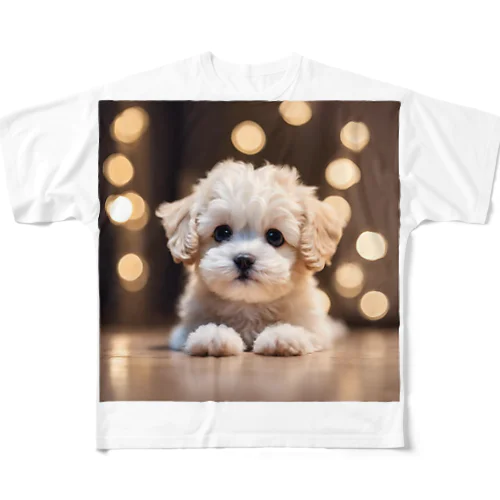 可愛い子犬 フルグラフィックTシャツ